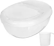 BEBEMOKO Food Grade Rice Bucket with Measuring Cup Airtight Grain Storage Container Capacity Design for Rice Flour and Cereal Moisture and