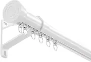 Curtain Rod, Aluminum Silent Curtain Track, Wall Mounting Sliding Curtain Pole, For Living Room, Bathroom, Bedroom, Room Divider(White,2.5m(8.2ft))