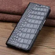 Genuine Leather Crocodile Flip Case for Vivo X Fold 2 Magnetic Armor Back Cover