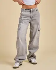 [DESU] DESU Women's Elkie Cargo Jeans in Blasted Grey Size 6 6 Blasted Grey