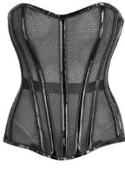 Daisy Top Drawer Black Fishnet boned Corset Size XL
