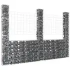 U-shape Gabion Basket with 3 Posts Iron 260x20x200 cm vidaXL