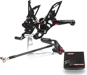 Arashi (Version 2.0) Rearsets for Suzuki GSXR 600 750 2006-2010 Motorcycle Accessories Parts Adjustable Footrests Foot Peg Rear Sets GSX R600 R750 GSX-R 600 750 GSXR600 GSXR750 Black 2007 2008 2009