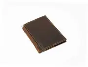 Small Leather Notebook with Pen Holder 3x4 Refillable Mini Journal Chestnut