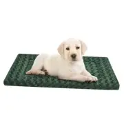 Dog Crate Bed Pad – Reversible Fleece Mat for Small, S(24*18*1.5) Forest Green