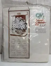 New Vintage 1981 CM Columbia Minerva Crewel Needlepoint Embroidery Calendar Kit