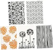 OHPHCALL 5Pcs Embossing Folders for Card Making Flower Templates and Crafting Stencils DIY Plastic Embossing Plates for Scrapbooking Photo Albums Invitations and Decorations