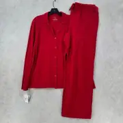 CABERNET by Sleep Sense Red Pajama Set 2-Piece Womens 1X Modal Soft Pants Top