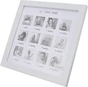 Photo Frame, Baby Growth Record Frame for 12 Months Growth Record Supports Wall or Stand On The Countertop