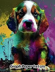 Abstract Dog Graph Paper 1x1 cm: 1cm Squared Grid Paper | Gift For People Who Love Puppies, Pet Lovers | For Back To School, Office, Work | 8.5 x 11 Inches | 111 Pages | v1
