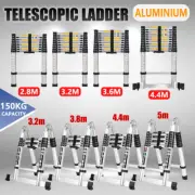 Telescopic Aluminium Ladder 3.2/3.8/4.4/5M Extension Extendable Steps Foldable