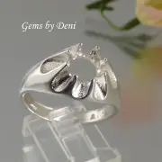10mm Round Gent's Gypsy Sterling Silver Pre-Notched Ring Casting (Size 9-11)