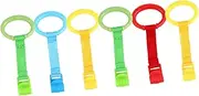 SWOOMEY Baby Stand-up Pull Rings 6 Pack Crib Hanging Toys Ring for Baby Fence Toddler Walking Assistance Toys