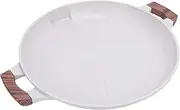 BBQ Grill Pan - Even Heating Nonstick Grilling Plate with Aluminum Alloy Base, Lightweight Portable Round Grill for Indoor Outdoor Cooking