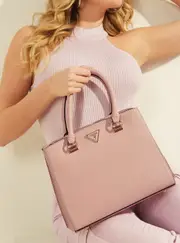 GUESS Rose Pink Alexie Girlfriend Satchel Bag