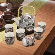 Porcelain Tea Set Loose Leaf Tea Pot Ceramic Teapot with Cups Set with Handle