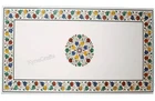 30 x 60 Inches Dining Table Top with Pietra Dura Art Oval Marble Kitchen Table