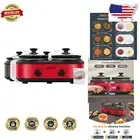 Versatile Dual Ceramic Slow Cooker & Buffet Warmer with Easy Cleanup - 2.5 Quart