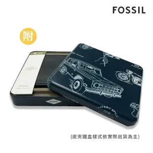 【FOSSIL 官方旗艦館】Quinn 咖啡色真皮大零錢袋皮夾 男 短夾ML3653200(禮盒組附鐵盒)