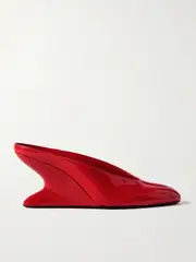 [Alaïa] Alaïa - Patent-leather Wedge Mules - Red - IT37 IT 37 Red