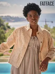 FatFace Hazel Dark Natural Hazel Broderie Jacket (AK4760) | $136