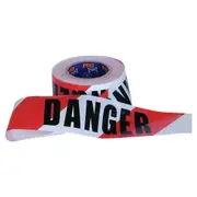 Barricade Tape PRO SAFETY DANGER Red/White 75MMX100M
