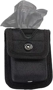 ROCOTACTICAL Nylon Pager/Glove Pouch for Duty Belt - Molded, Protective for Compact Pagers or Gloves, Snap Closure, EMT Black