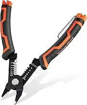 ValueMax Wire Stripper and Cutters, 10-22 AWG Wire Stripper Tool, 6-inch Flush Cutters with Safety Lock and Curved Bevel Design, Suitable for Electronics, Jewelry, 3D Printing, and Crafts