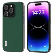 ABEEL For iPhone 15 Pro Max Phone Case Cowhide Leather+PC+TPU Protective Back Shell