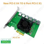 PCIE 1 to 6 PCI Express X4 20Gb Riser Card Adapter PCI-E Slot 4X to 16X USB 3.0