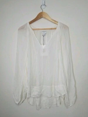 NWT Witchery Ladies Textured Long Sleeve White Blouse Top S Ize 16