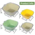 8Pcs Kitchen Colanders Bowl Set 4 Sizes Double Layered Fruit Strainer Bowl leekf