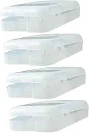 SHERCHPRY 4pcs Electric Brush Head Holder Case Compact Storage Box for Toothbrush Heads for Travel Home Gym and Family Use Fits Electric Toothbrush Models