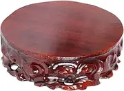 Display Stand Pedestal Round Wooden Vase Base Solid Wood Ornaments Can Be Grooved Base Jade Stone Carving Crafts Flower Pot Fish Tank Buddha Statue Base Decoration Bonsai Pedestal (Size : 9.06in)