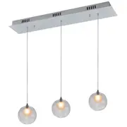 Berly LED 3L Kitchen Bar Glass Pendant Lights Clear | Marden Designer