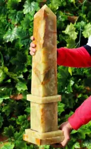 Huge 625mm Green Onyx Crystal Quartz Healing Reiki Decor Stone Pietra Tower