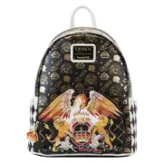 Queen Rock and Rule - Crest Logo 10" Faux Leather Mini Backpack Loungefly New