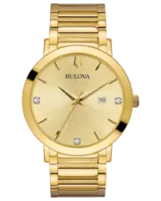 Brand New Bulova Men's Futuro Modern Diamond Champagne Dial Gold Watch 97D115