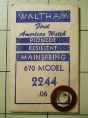 WALTHAM PIONEER 2244 - MODEL 670 Watch Mainspring - 0.06 mm Factory Replacement
