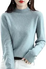[LAIBMFC] Cashmere Sweaters for Women,100% Cashmere Long Sleeve Sweaters Crew Neck Solid Pullover Jumpers Tops