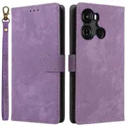 Pu Leather Rfid Blocking Case For Itel P40 P662l, Wallet Stand Magnetic Closure Cover With Strap