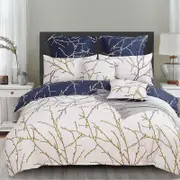 Fabric Fantastic Tree Reversible Super King Size Beige Quilt/doona/duvet Cover Set