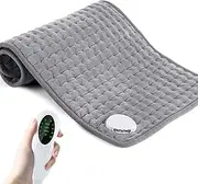 Heat Pad, Electric Heating Pad for Pain Relief, 10 Temperature Settings and 3 Timing Settings with LCD Display, 100% Soft, 12 Inches x 24 (30 x 60 cm, Grey)