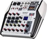 6 Channel DJ o Sound Mixer Professional Soundboard Stereo Recording MP3 USB BT Input 48V Phan Power 99 DSP Processor Large Screen with Switch Indication DJ Mixer Board for Desktop Karaoke White 1