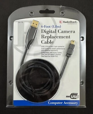 RadioShack 6ft. Digital Camera High Speed USB Replacement Cable 26-176