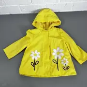 New Gymboree Girls Light Blue Floral Hooded Raincoat Zippered Jacket Size 12-24