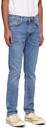 Logo-decorated straight jeans 28/32,28/30 Blue