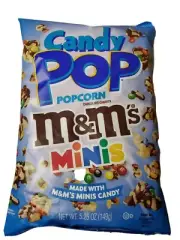 CANDY POP POPCORN M & M's MINIS made with M&M minis pop corn 5.25 oz
