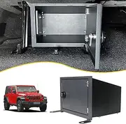 Under Seat Storage Lock Box Gun Safe Compatible with 2018-2024 2025 Jeep Wrangler JL 4 Door 4XE Interior Accessories Passenger Side Rear Underseat Security Organizer Vault Tray Black