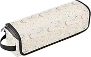 [sanluoli] Hot Hair Tools Travel Bag with Iron Mat Large Capacity Hair Straighteners Organizer Retro Boho Moons Suns